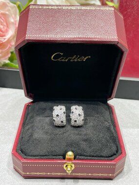 Cartier Panthère de Cartier Diamond-Paved Hoop Earrings